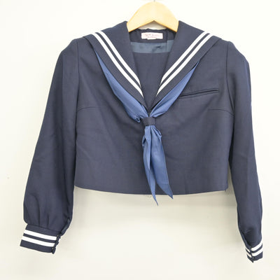 【中古】熊本県 人吉市立第二中学校 女子制服 3点 (セーラー服・ジャンパースカート) sf099396