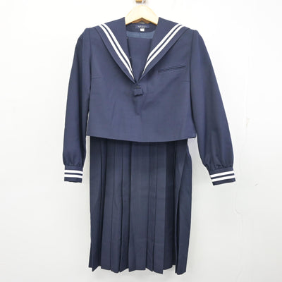【中古】熊本県 人吉市立第二中学校 女子制服 2点 (セーラー服・ジャンパースカート) sf099397