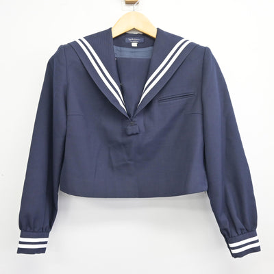 【中古】熊本県 人吉市立第二中学校 女子制服 2点 (セーラー服・ジャンパースカート) sf099397