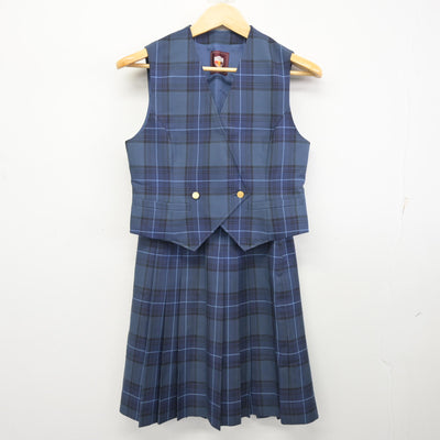 【中古】北海道 江別市立中央中学校 女子制服 4点 (ブレザー・ベスト・スカート) sf099399