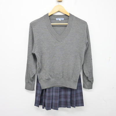 【中古】大阪府 津田中学校 女子制服 2点 (ニット・スカート) sf099404