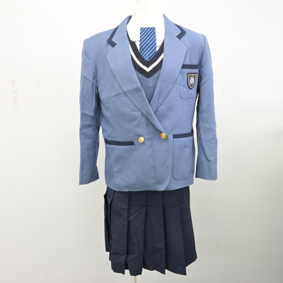 【中古】静岡県 静岡理工科大学星陵高等学校 女子制服 5点 (ブレザー・ニットベスト・シャツ・スカート) sf099554
