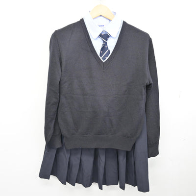 【中古】東京都 日本大学鶴ヶ丘高等学校 女子制服 5点 (ブレザー・ニット・シャツ・スカート) sf099561