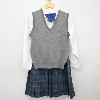 【中古】岐阜県 岐阜東高等学校 女子制服 5点 (ブレザー・ニットベスト・シャツ・スカート) sf099585