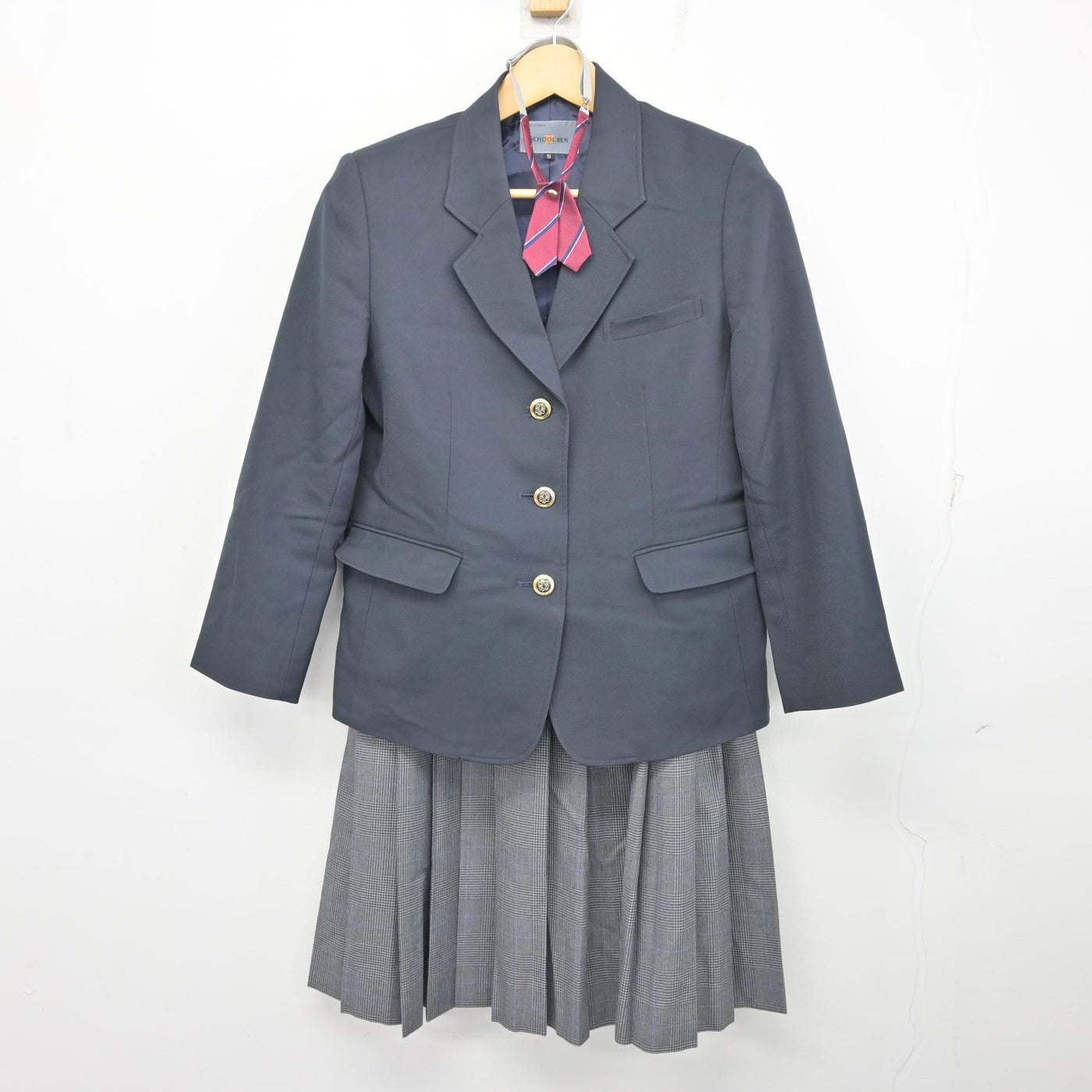 中古】埼玉県 上青木中学校 女子制服 5点 (ブレザー・スカート 