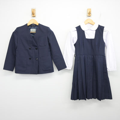 【中古】千葉県 習志野市立第六中学校 女子制服 3点 (ブレザー・シャツ・ジャンパースカート) sf099723