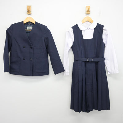【中古】千葉県 習志野市立第六中学校 女子制服 3点 (ブレザー・シャツ・ジャンパースカート) sf099724