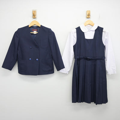 【中古】千葉県 習志野市立第六中学校 女子制服 3点 (ブレザー・シャツ・ジャンパースカート) sf099725