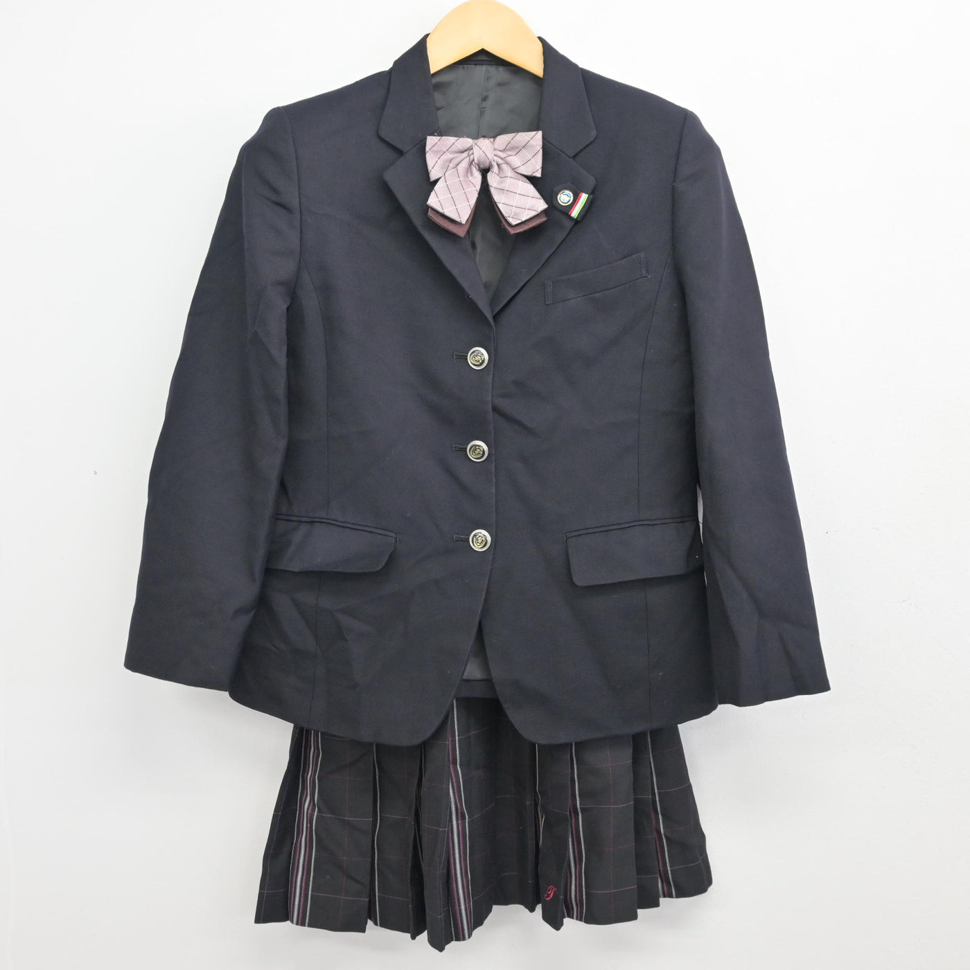 【中古】宮城県 登米総合産業高等学校 女子制服 5点 (ブレザー・スカート) sf099754