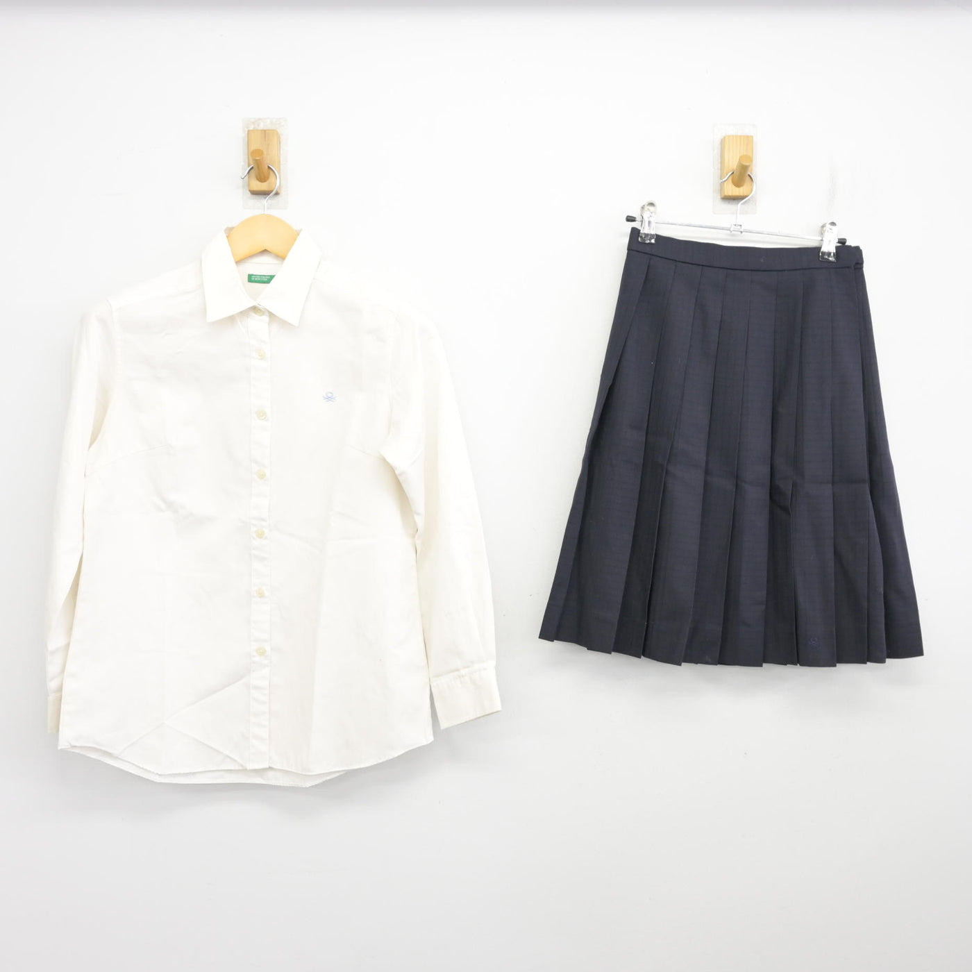 【中古】京都府 京都共栄学園高等学校 女子制服 5点 (ブレザー・ニットベスト・シャツ・スカート) sf099783
