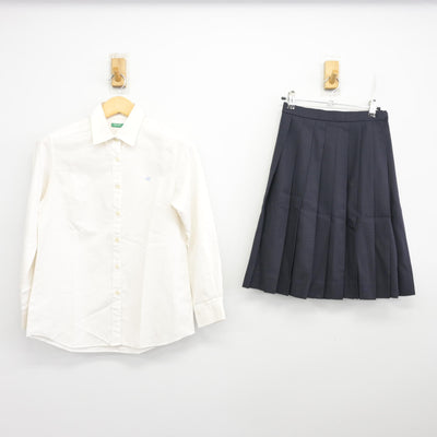 【中古】京都府 京都共栄学園高等学校 女子制服 5点 (ブレザー・ニットベスト・シャツ・スカート) sf099783