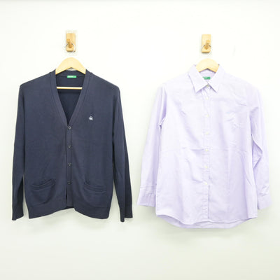 【中古】京都府 京都共栄学園高等学校 女子制服 2点 (ニット・シャツ) sf099784