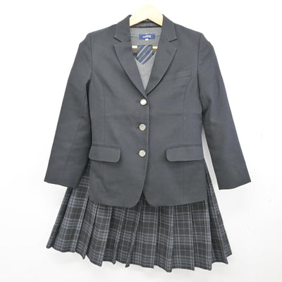【中古】埼玉県 草加西高等学校 女子制服 4点 (ブレザー・ニット・スカート) sf099786