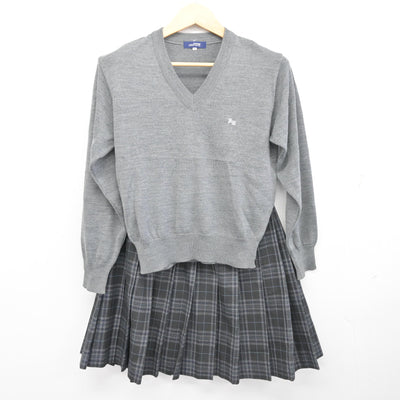 【中古】埼玉県 草加西高等学校 女子制服 4点 (ブレザー・ニット・スカート) sf099786
