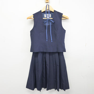 【中古】埼玉県 元郷中学校 女子制服 4点 (ベスト・スカート) sf099789