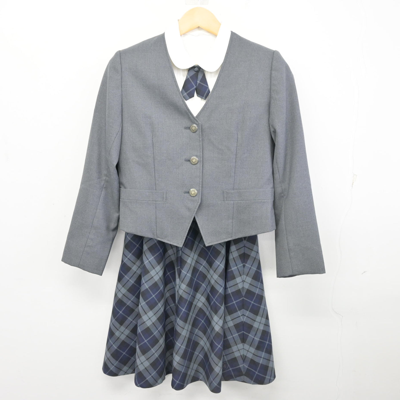 【中古】岐阜県 武義高等学校 女子制服 4点 (ブレザー・ブラウス・スカート) sf099798
