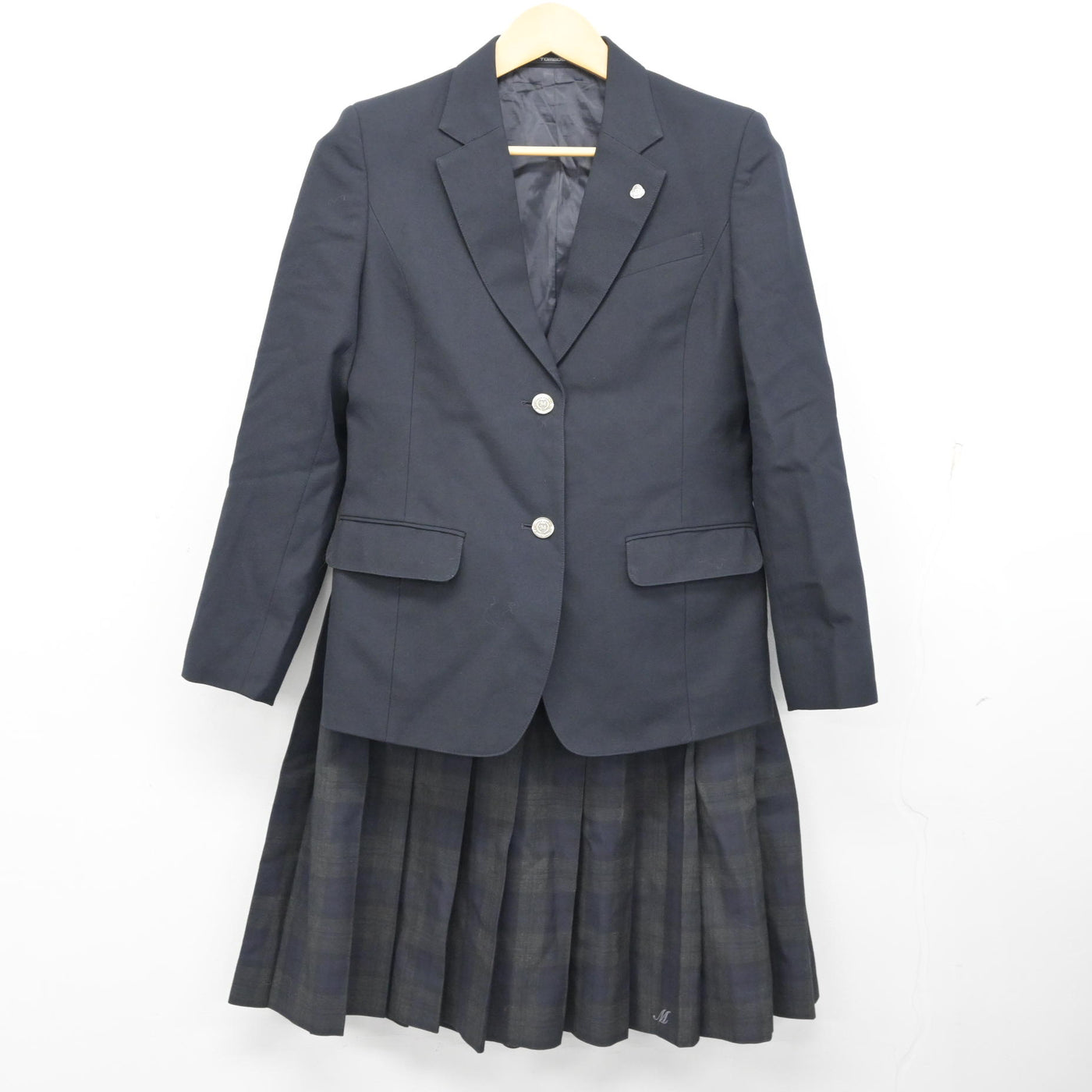 【中古】埼玉県 松伏高等学校 女子制服 3点 (ブレザー・ニット・スカート) sf099841