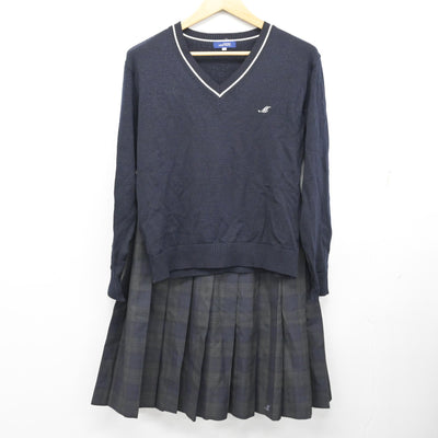 【中古】埼玉県 松伏高等学校 女子制服 3点 (ブレザー・ニット・スカート) sf099841