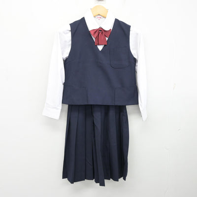 【中古】愛媛県 松山市立南第二中学校 女子制服 5点 (ブレザー・ベスト・シャツ・スカート) sf099883