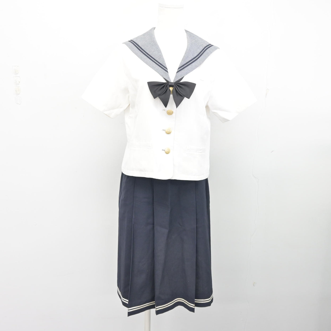 【中古】岐阜県 済美高等学校 女子制服 3点 (セーラー服・スカート) sf099898
