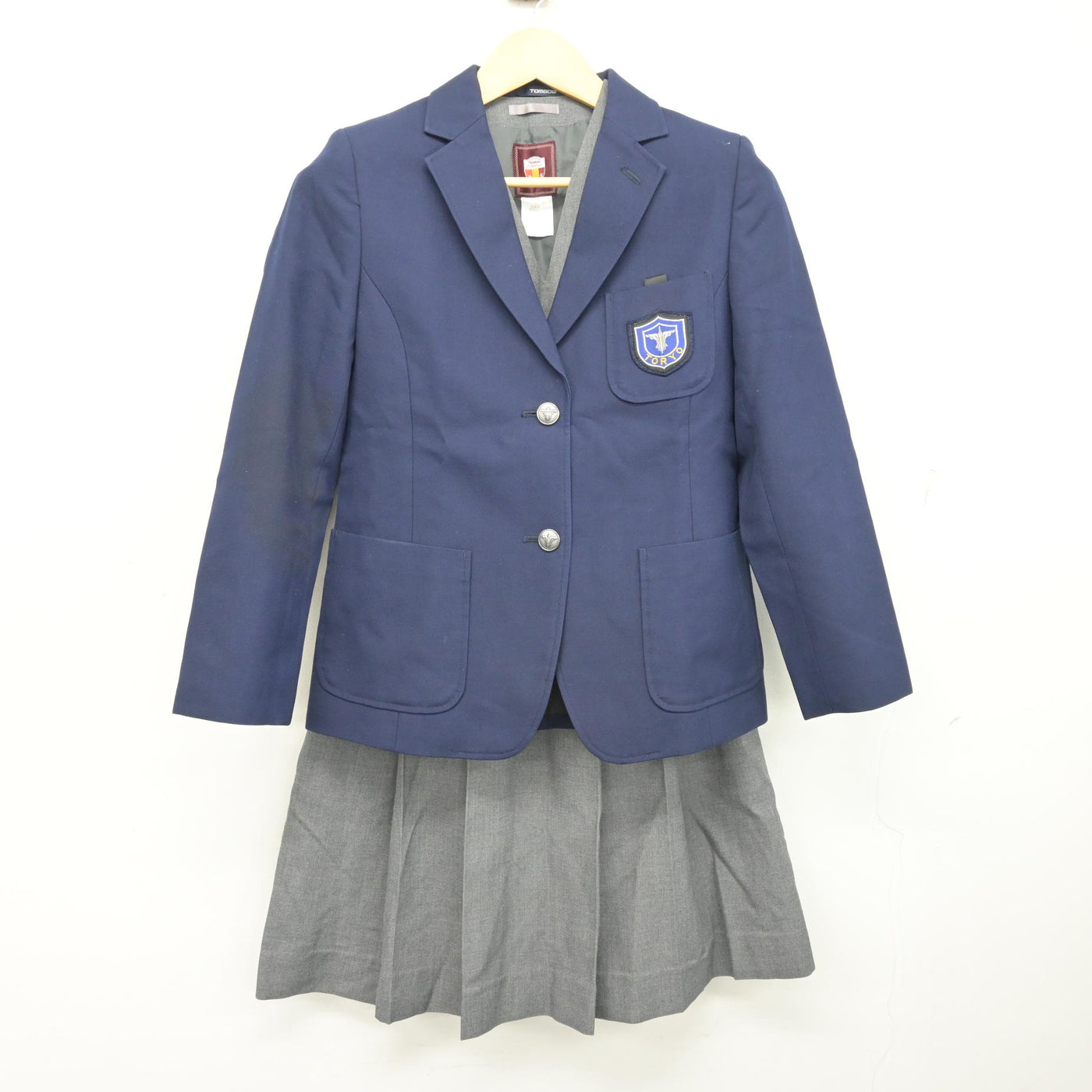 中古】北海道 稲陵中学校 女子制服 3点 (ブレザー・ベスト・スカート 
