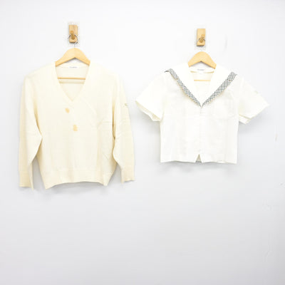 【中古】福島県 須賀川桐陽高等学校 女子制服 2点 (ニット・セーラー服) sf099936