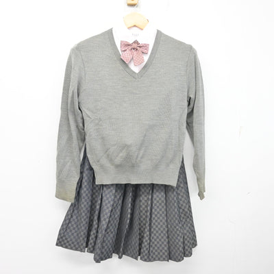【中古】三重県 伊勢学園高等学校 女子制服 5点 (ブレザー・ニット・シャツ・スカート) sf099937