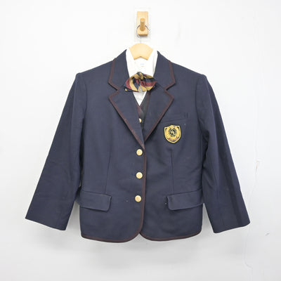 【中古】山形県 城北高等学校/旧制服 女子制服 4点 (ブレザー・ベスト・シャツ) sf100024