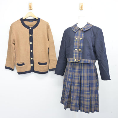 【中古】福岡県 福岡女子高等学校 女子制服 4点 (ブレザー・ニット・シャツ・スカート) sf100088