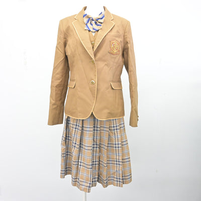 【中古】栃木県 作新学院高等学校 女子制服 4点 (ブレザー・ベスト・スカート) sf100120