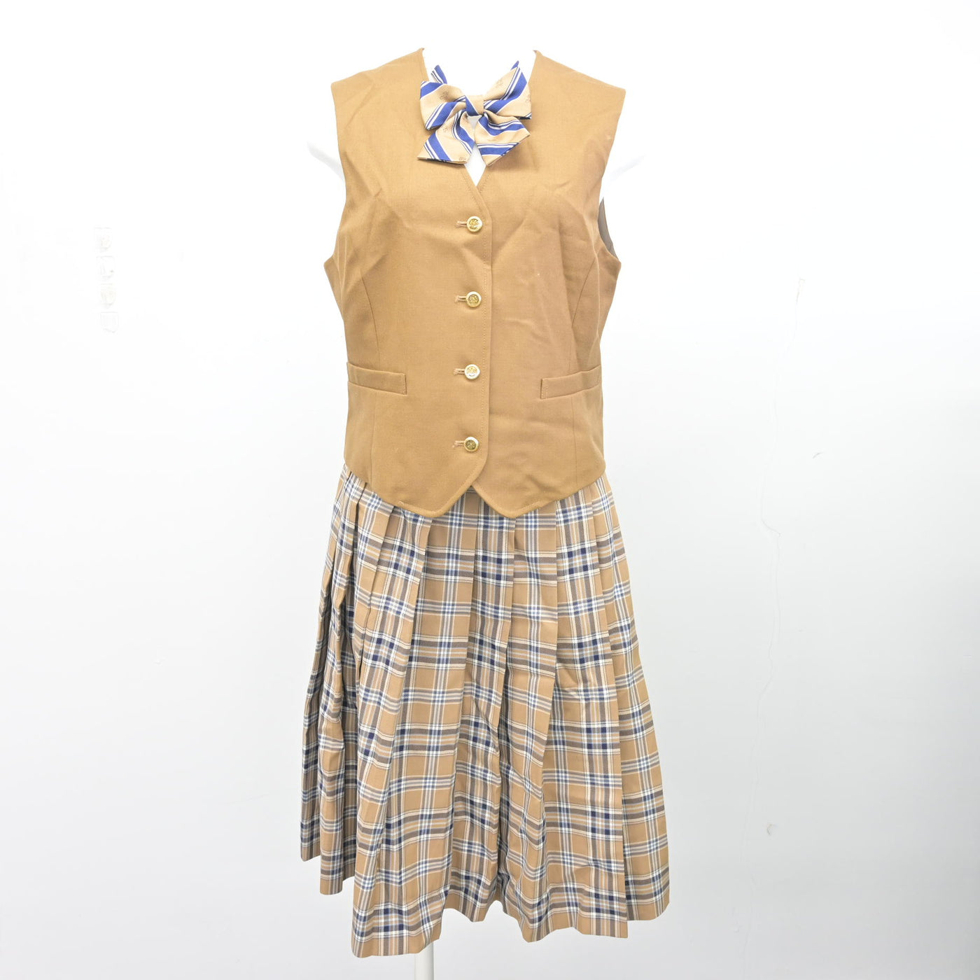 【中古】栃木県 作新学院高等学校 女子制服 4点 (ブレザー・ベスト・スカート) sf100120