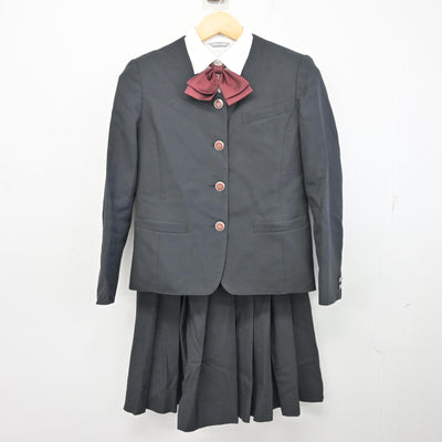 【中古】佐賀県 早稲田佐賀中学校・高等学校 女子制服 5点 (ブレザー・ベスト・シャツ・スカート) sf100121