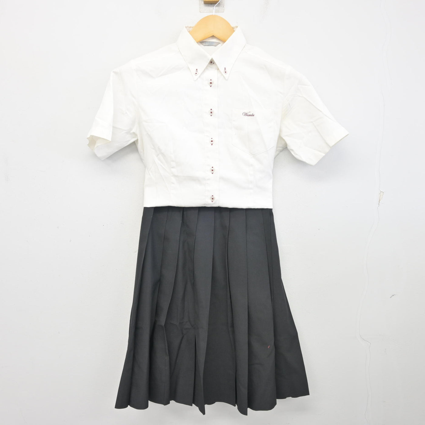 【中古】佐賀県 早稲田佐賀中学校・高等学校 女子制服 3点 (シャツ・スカート) sf100122