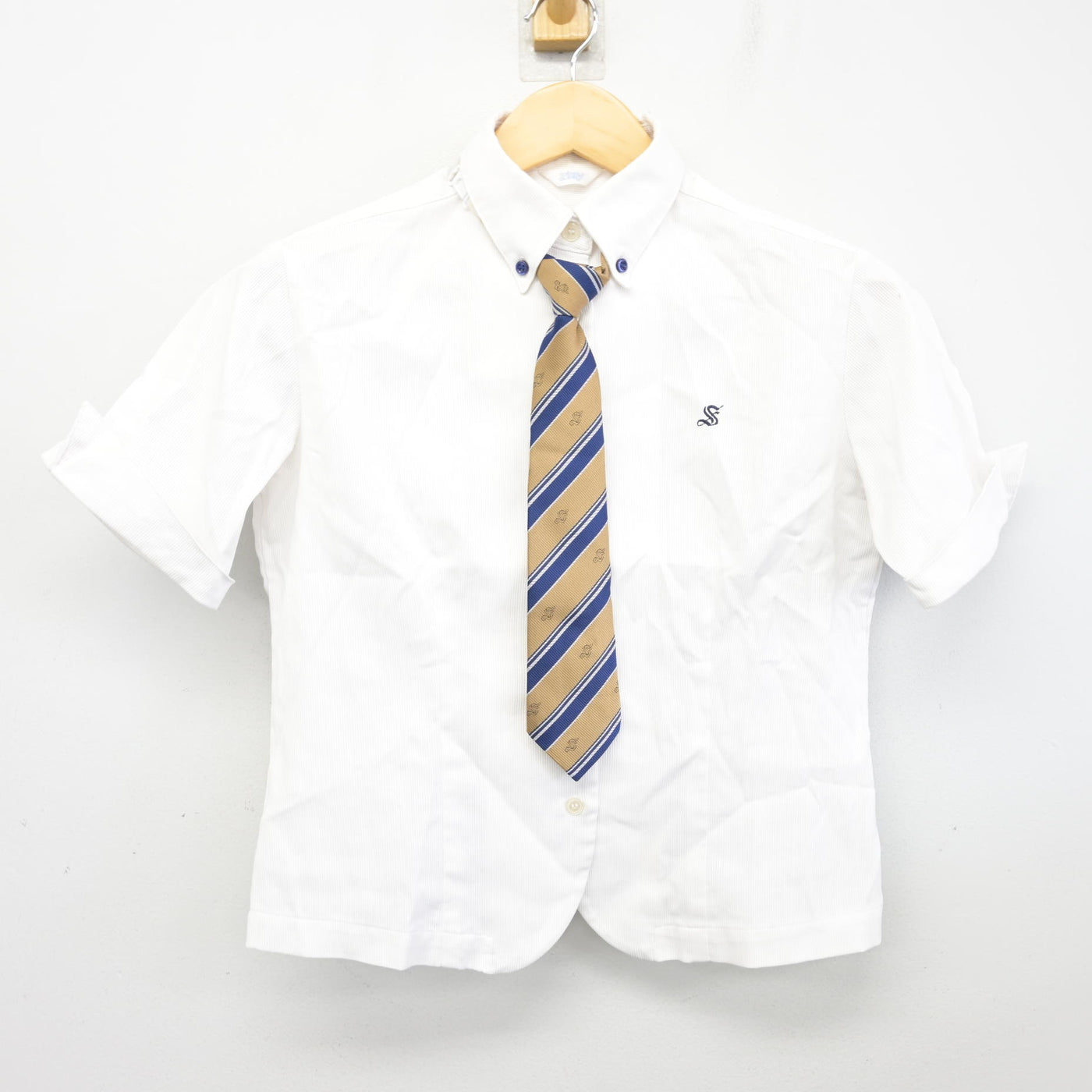 【中古】栃木県 作新学院高等学校 女子制服 4点 (ニットベスト・シャツ・スカート) sf100123