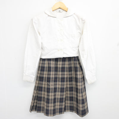 【中古】岡山県 明誠学院高等学校 女子制服 3点 (シャツ・スカート) sf100216