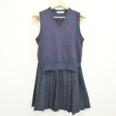 【中古】埼玉県 さいたま市立大原中学校 女子制服 2点 (ニットベスト・スカート) sf100223