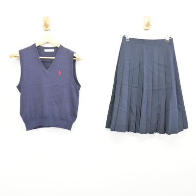 【中古】埼玉県 さいたま市立大原中学校 女子制服 2点 (ニットベスト・スカート) sf100223