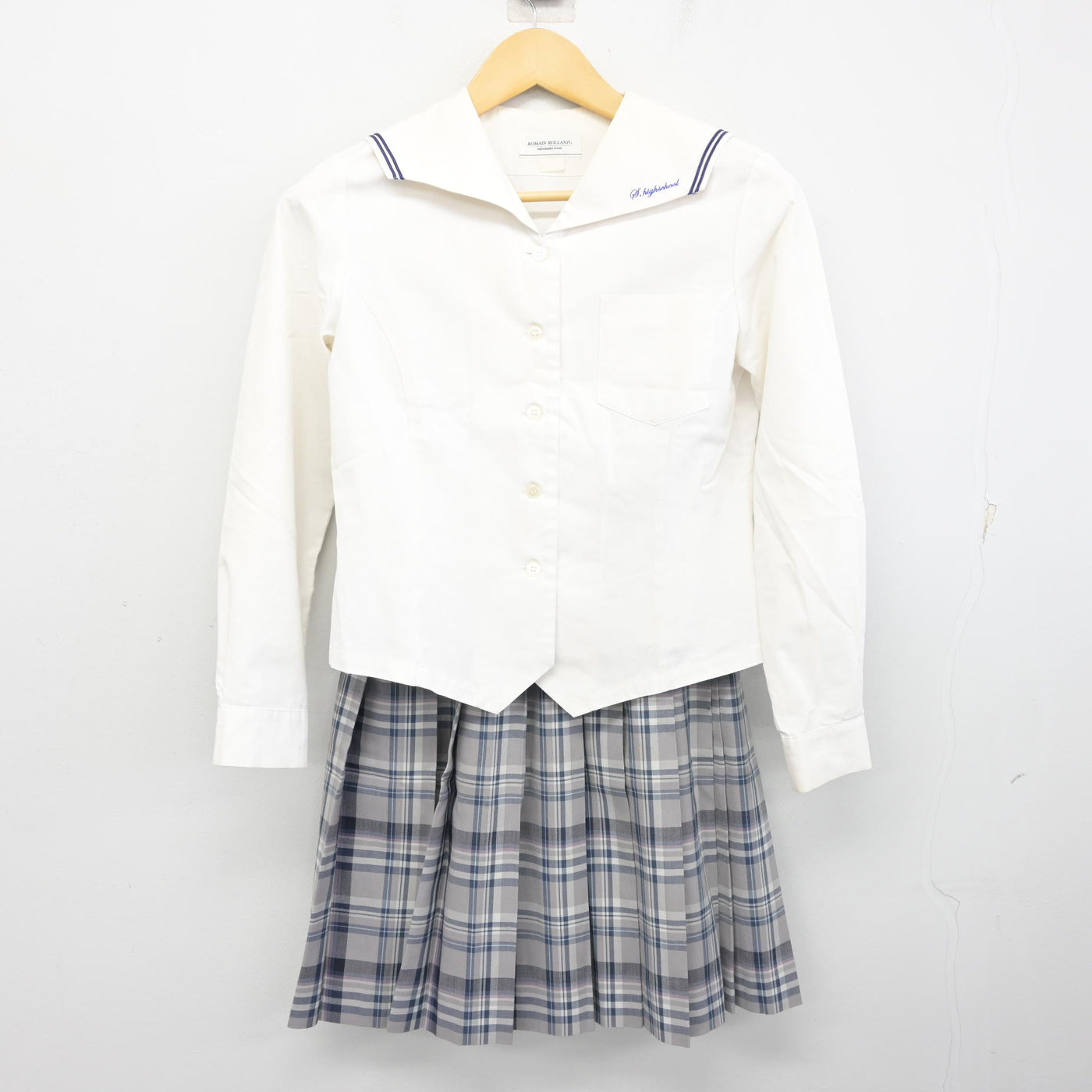 【中古】香川県 寒川高等学校 女子制服 2点 (セーラー服・スカート) sf100247