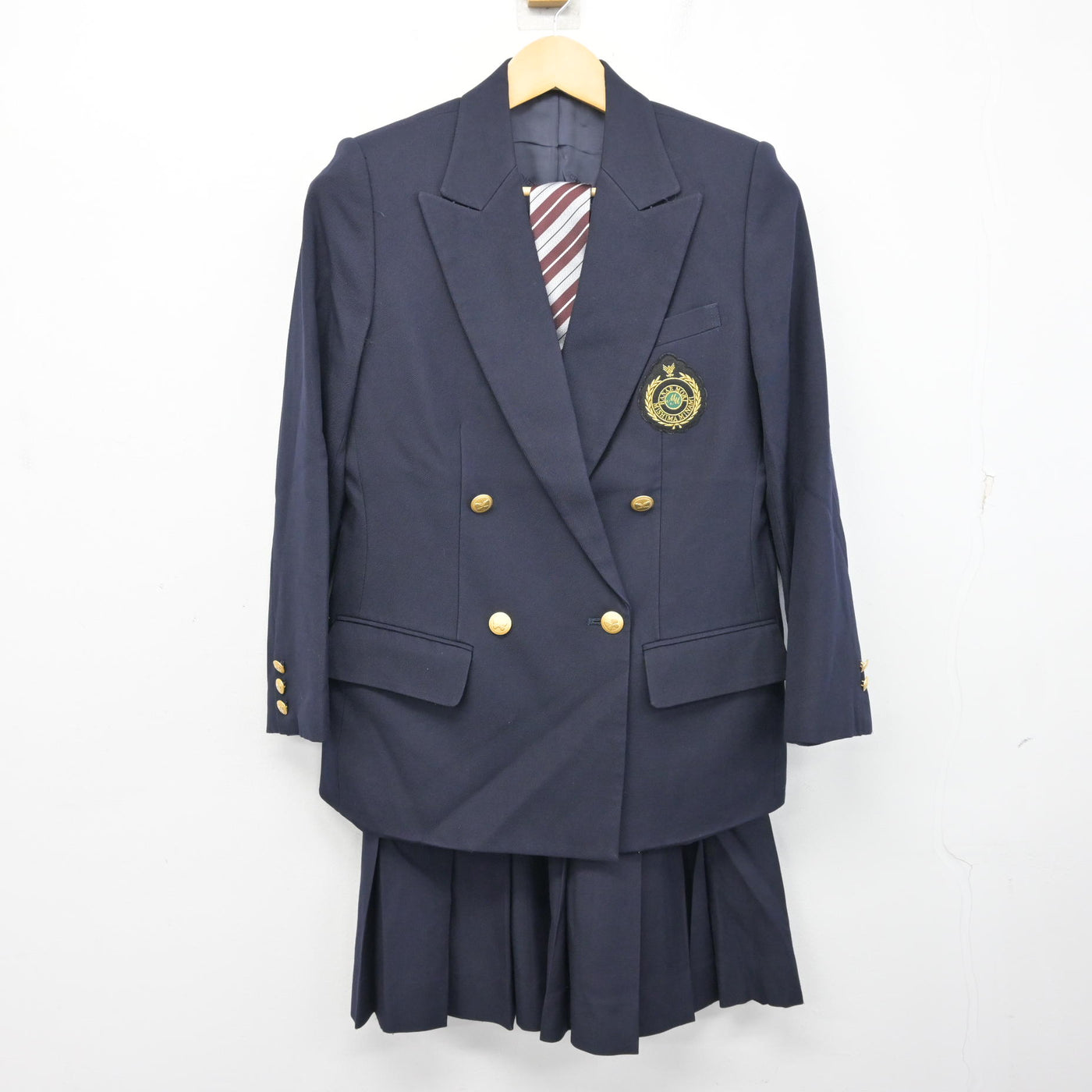 【中古】静岡県 三島南高等学校 女子制服 4点 (ブレザー・ニット・スカート) sf100271