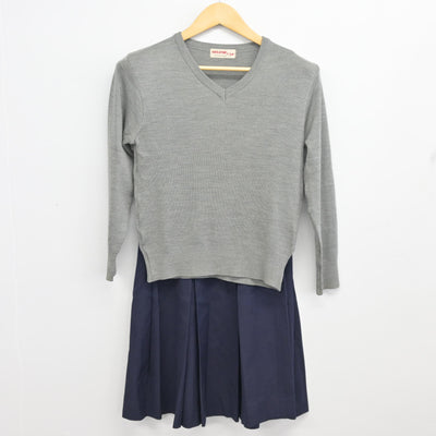 【中古】茨城県 竹園高等学校 女子制服 4点 (ブレザー・ニット・スカート) sf100295
