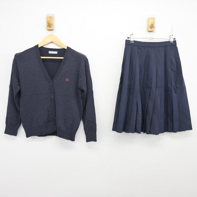 【中古】広島県 福山葦陽高等学校 女子制服 2点 (ニット・スカート) sf100313