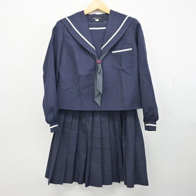 【中古】宮崎県 宮崎西中学校 女子制服 3点 (セーラー服・スカート) sf100319