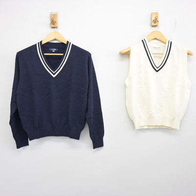 【中古】宮崎県 宮崎商業高等学校 女子制服 2点 (ニット・ニットベスト) sf100322