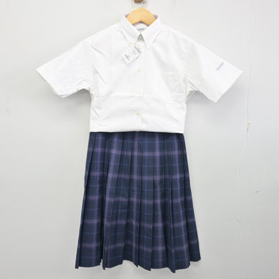 【中古】京都府 京都橘高等学校 女子制服 3点 (シャツ・スカート) sf100327