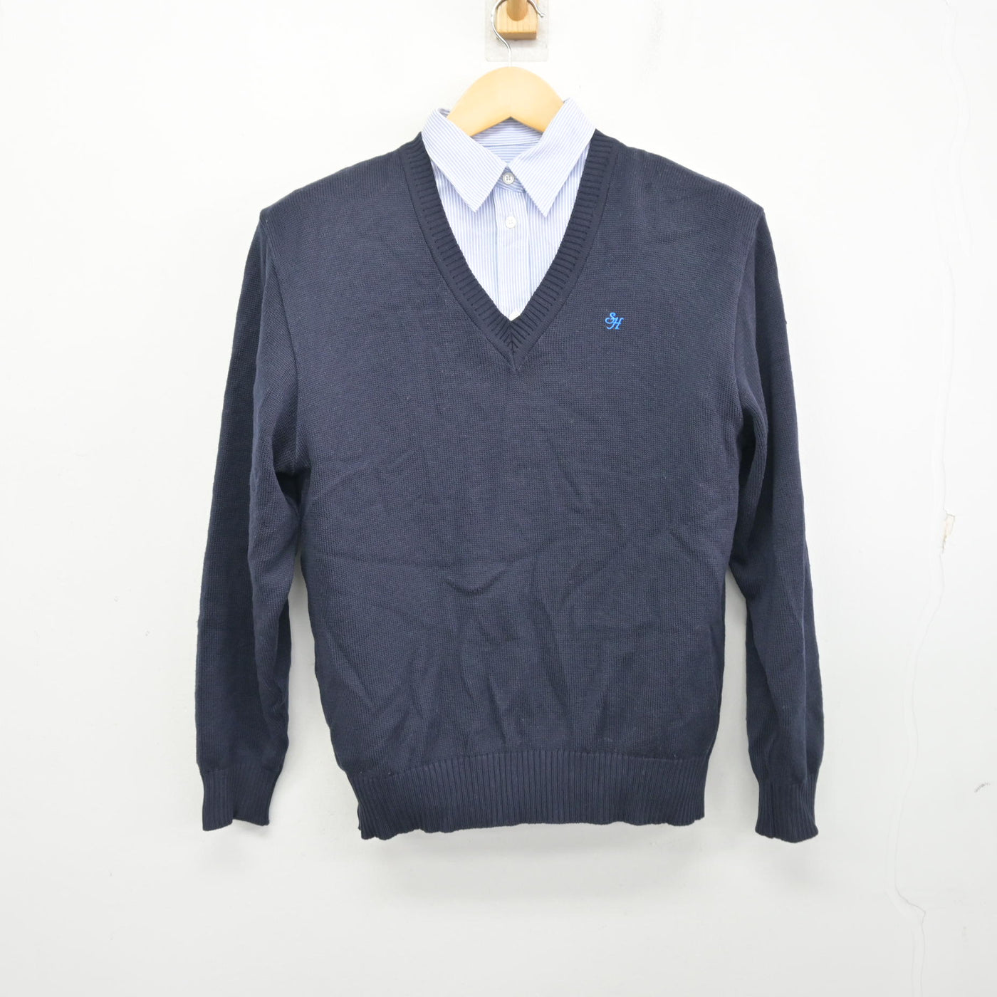 【中古】北海道 札幌北斗高等学校 女子制服 2点 (ニット・シャツ) sf100359