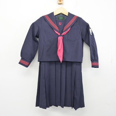 【中古】広島県 広島三育小学校 女子制服 4点 (セーラー服・ジャンパースカート) sf100378