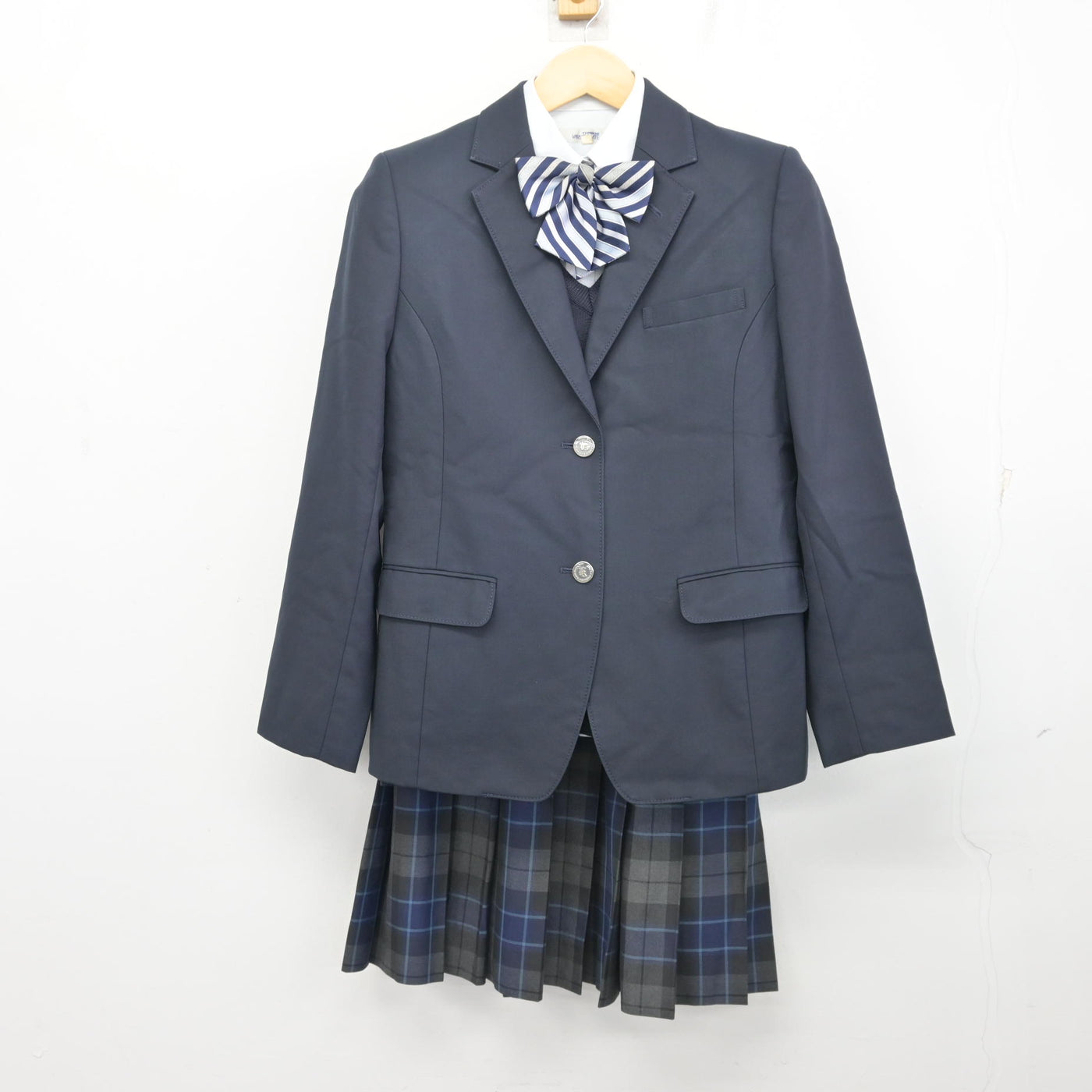 【中古】東京都 東洋大学京北高等学校 女子制服 5点 (ブレザー・ニット・シャツ・スカート) sf100387