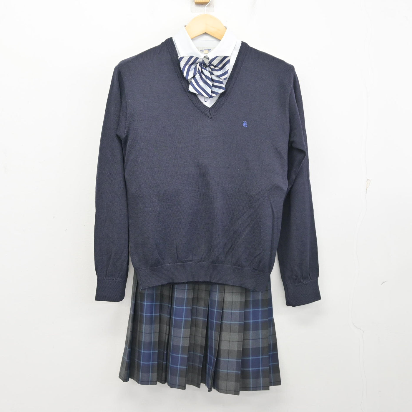 【中古】東京都 東洋大学京北高等学校 女子制服 5点 (ブレザー・ニット・シャツ・スカート) sf100387