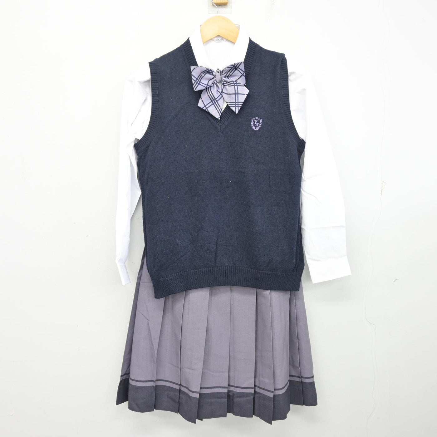 【中古】兵庫県 神戸野田高等学校 女子制服 5点 (ブレザー・ニットベスト・シャツ・スカート) sf100403