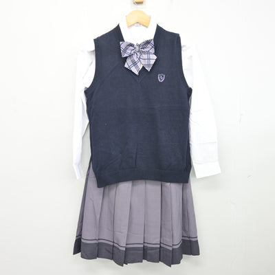 【中古】兵庫県 神戸野田高等学校 女子制服 5点 (ブレザー・ニットベスト・シャツ・スカート) sf100403